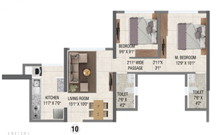 Mahavir Vista Pokhran Road 2 Thane 3BHK Plan